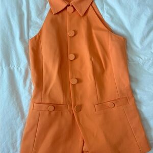 Boston Proper Vibrant Orange Sleeveless Blouse